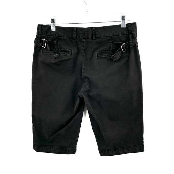 VINCE Women's Dark Gray Side Buckle Cotton Elastane Bermuda Shorts Size 6 - Picture 2 of 6